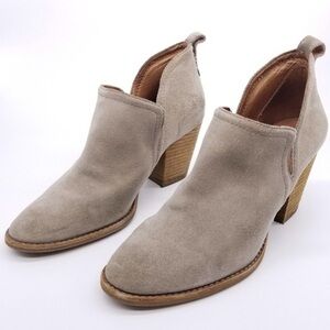 Jeffrey Campbell Rosee Taupe Suede Ankle Heeled Booties Size 8